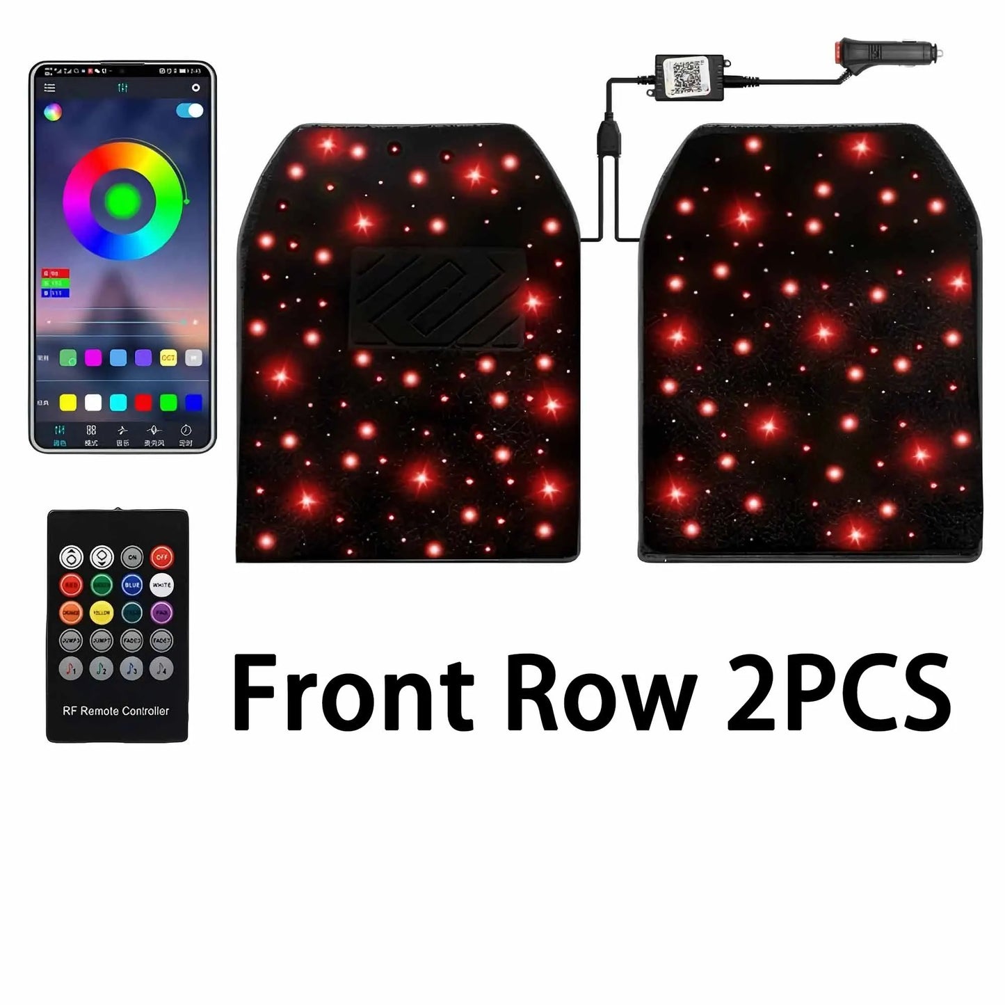 Tapis de Sol Auto "Ciel Étoilé" RGB – Pack Complet, Étanches & Musique Sync