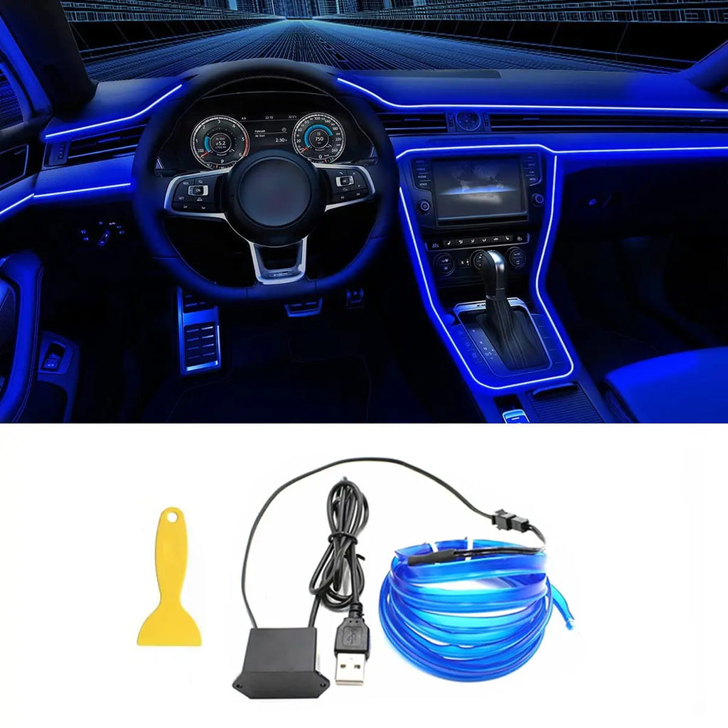 NOVA DRIVE 5M Blue USB Car Interior Ambient Light Strip