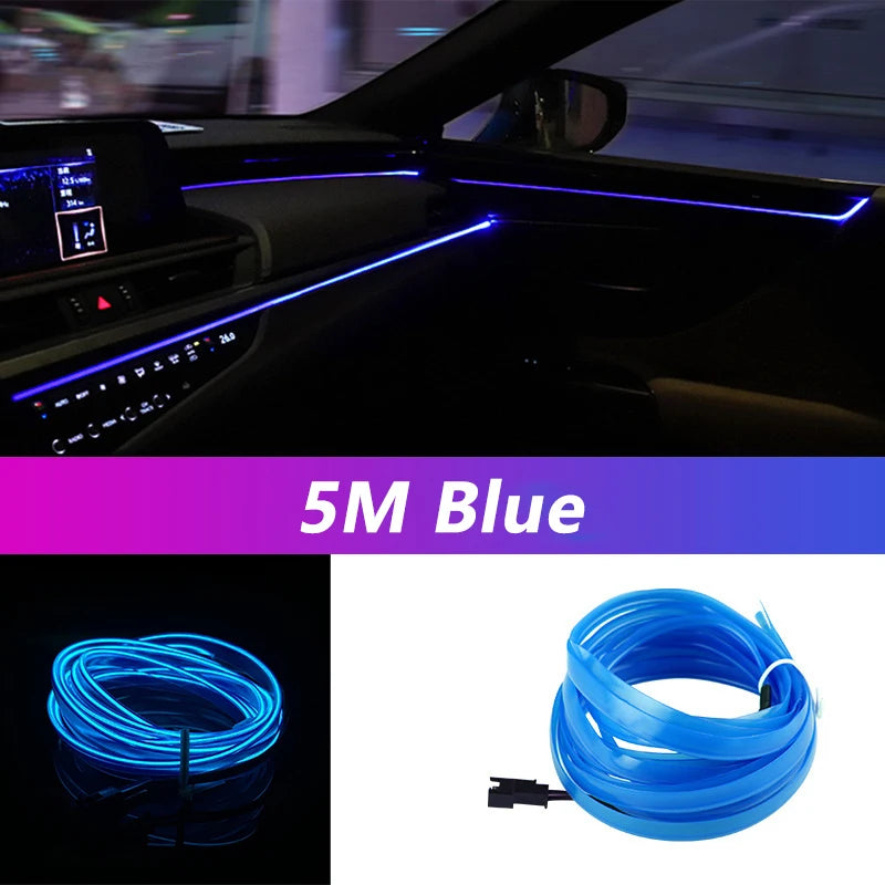 NOVA DRIVE 5M Blue USB Car Interior Ambient Light Strip
