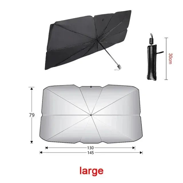 NOVA DRIVE Foldable Car Windshield Sunshade Umbrella – Large