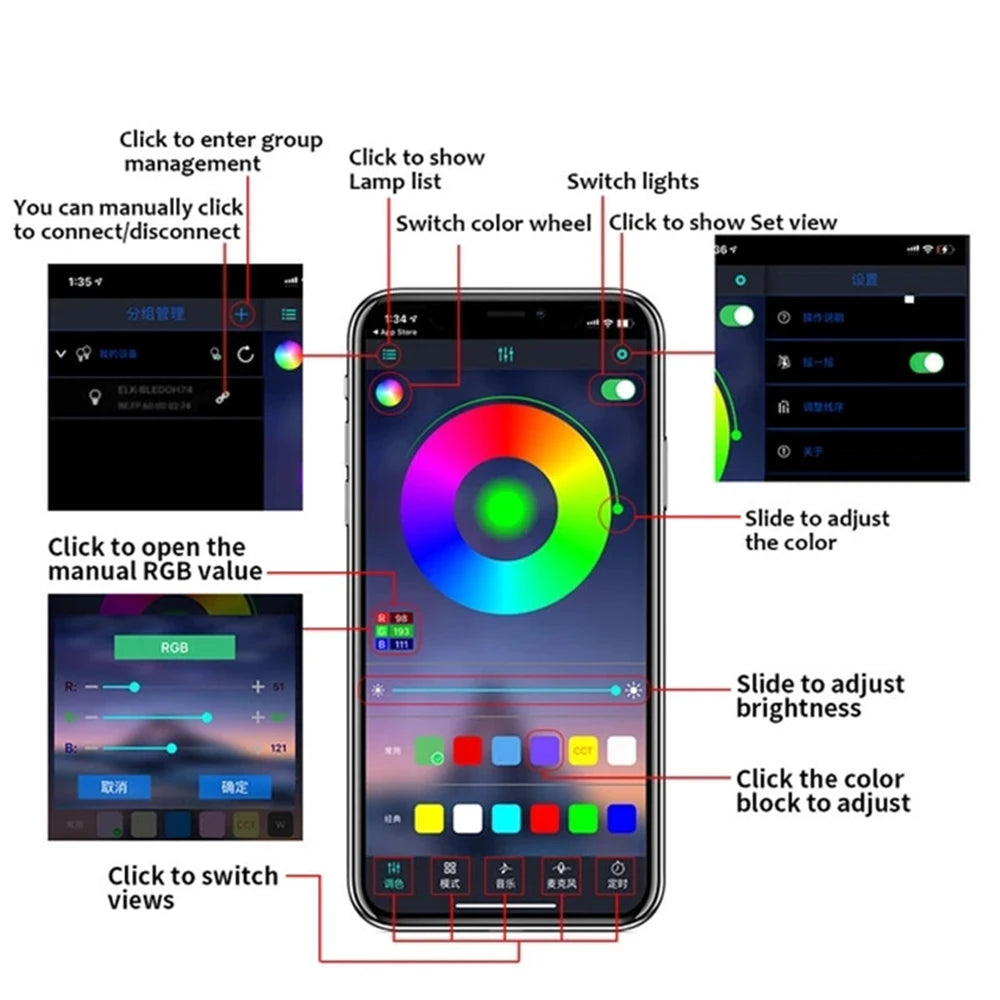 Tapis de Sol Auto "Ciel Étoilé" RGB – Pack Complet, Étanches & Musique Sync
